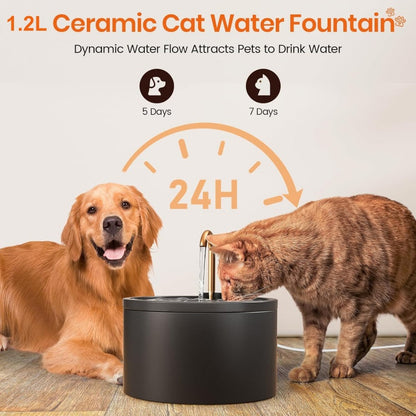 🐕 Versandkostenfrei ✨  Trinkbrunnen für Katzen & Hunde – Wasserzirkulation, leiser Betrieb & einfache Reinigung – Frischwasserquelle für gesunde Haustiere – mit Kohlefilter und einstellbarer Wassermenge 💧
