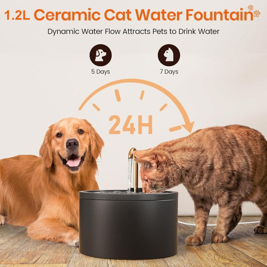 🐕 Versandkostenfrei ✨  Trinkbrunnen für Katzen & Hunde – Wasserzirkulation, leiser Betrieb & einfache Reinigung – Frischwasserquelle für gesunde Haustiere – mit Kohlefilter und einstellbarer Wassermenge 💧