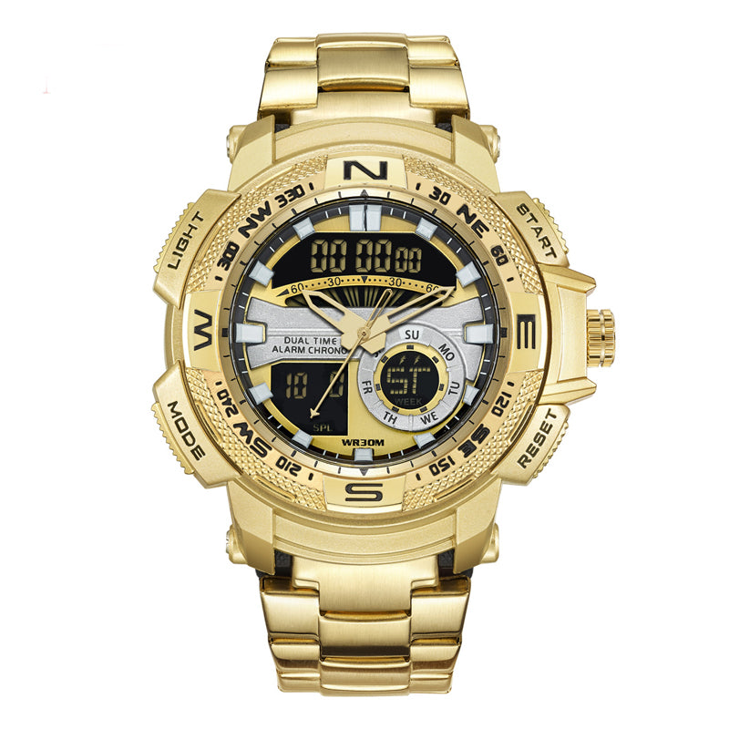 Multifunktionale Herren Sportuhr ⌚ Dual-Zeit, Stoppuhr & Wasserdichtes Design
