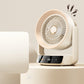 Leiser Tischventilator mit LED-Display & 100 Stufen – Geräuscharm, 100° Neigung & Timer | Beige & Lila