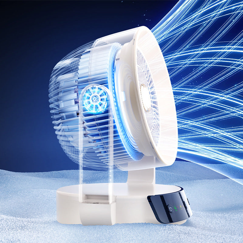 Leiser Tischventilator mit LED-Display & 100 Stufen – Geräuscharm, 100° Neigung & Timer | Beige & Lila