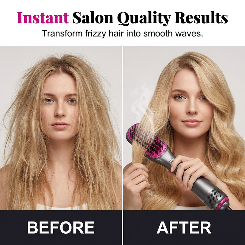 ⏰ 50 % RABATT – Nur für kurze Zeit 💇‍♀️ 3-in-1 Warmluftbürste ✨ Föhnen, Glätten & Stylen mit Nur Einem Gerät