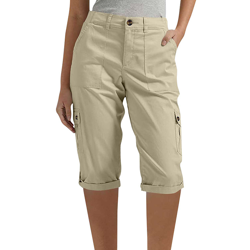Damen Cargo-Caprihose mit Taschen – Lässiger Freizeitstil