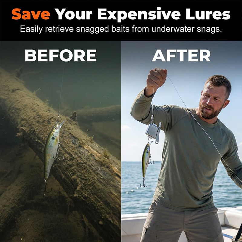 🐟 Nie wieder Köder verlieren! Robuster Lure Retriever für angler, mit kompakter Aufbewahrungsbox