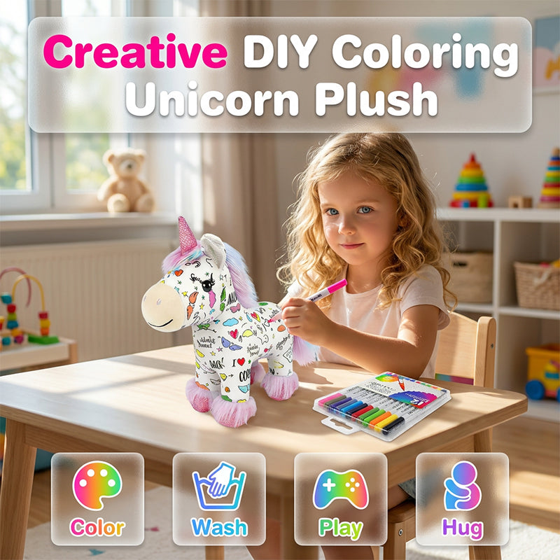 🔥 Heute -50 %! 🦄 DIY-Einhorn zum Ausmalen – kreativer Malspaß zum Spielen & Kuscheln