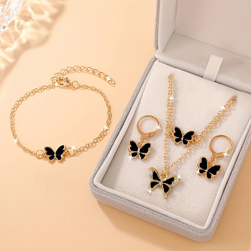 3-Piece Elegant Butterfly Jewelry Set