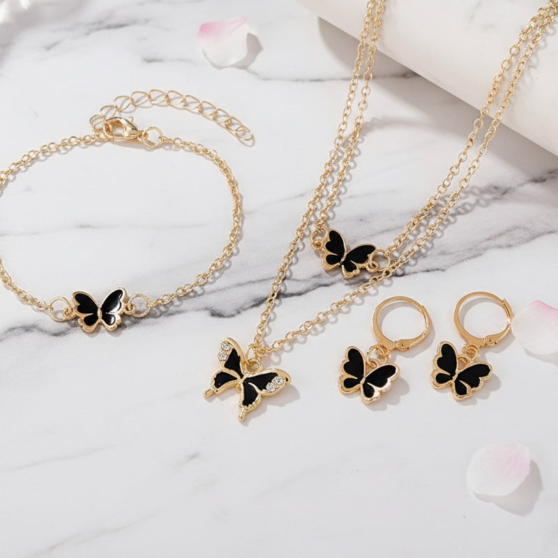 3-Piece Elegant Butterfly Jewelry Set