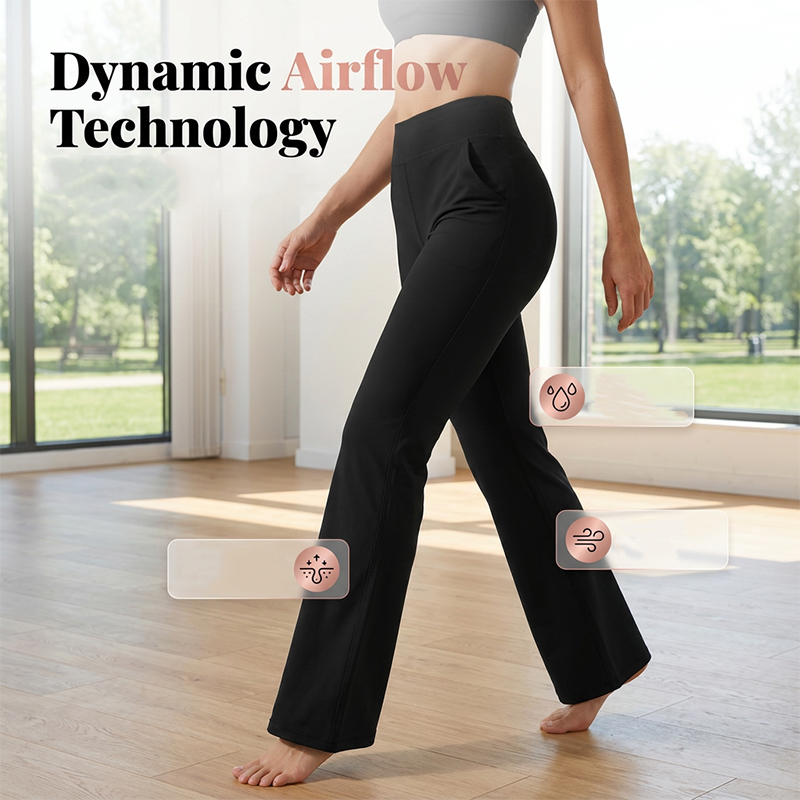 Elastische Bootcut-Trainingshose für Damen