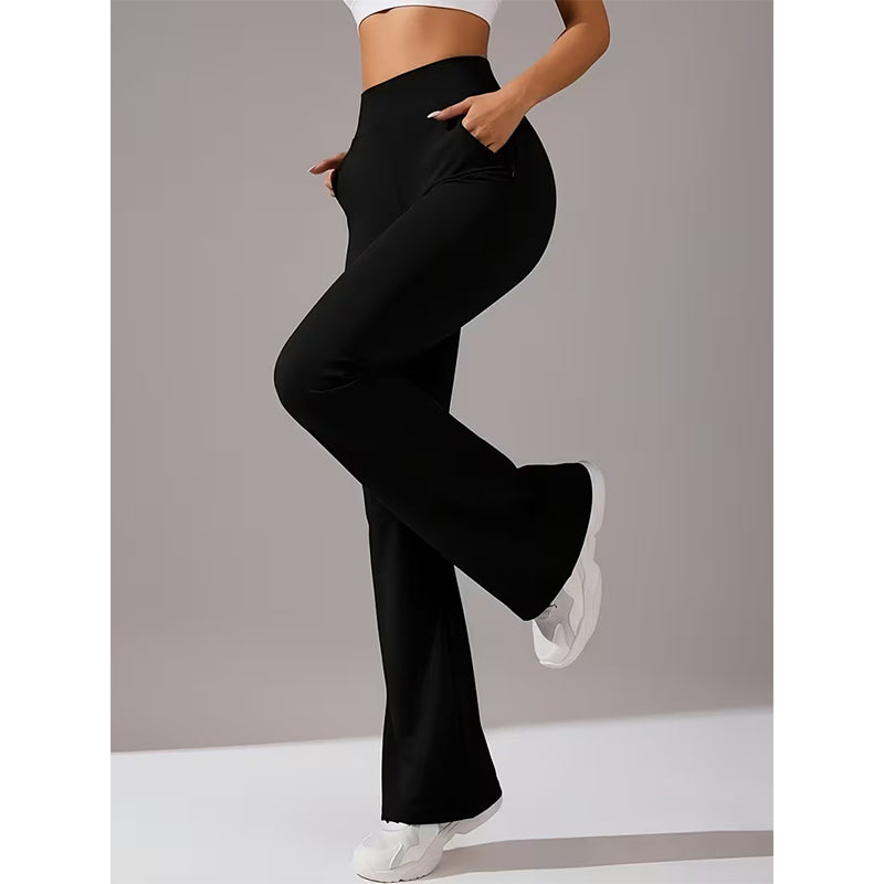 Elastische Bootcut-Trainingshose für Damen