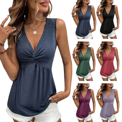 Elegantes figurformendes Tanktop mit V-Ausschnitt