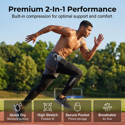 🏃‍♂️ LIMITED-TIME 50% RABATT! ✨ Herren 2-in-1 Laufhosen – Kompression, Atmungsaktiv ✨
