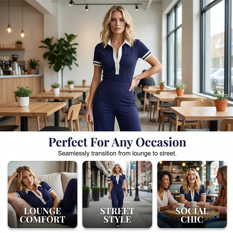 Damen zweiteiliges Set: Oberteil und Hose