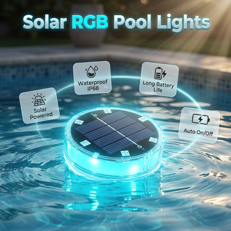 Wasserdichte Solar-RGB-LED-Leuchten für Pool und Garten