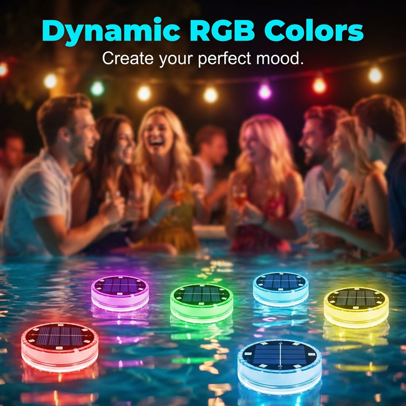 Wasserdichte Solar-RGB-LED-Leuchten für Pool und Garten