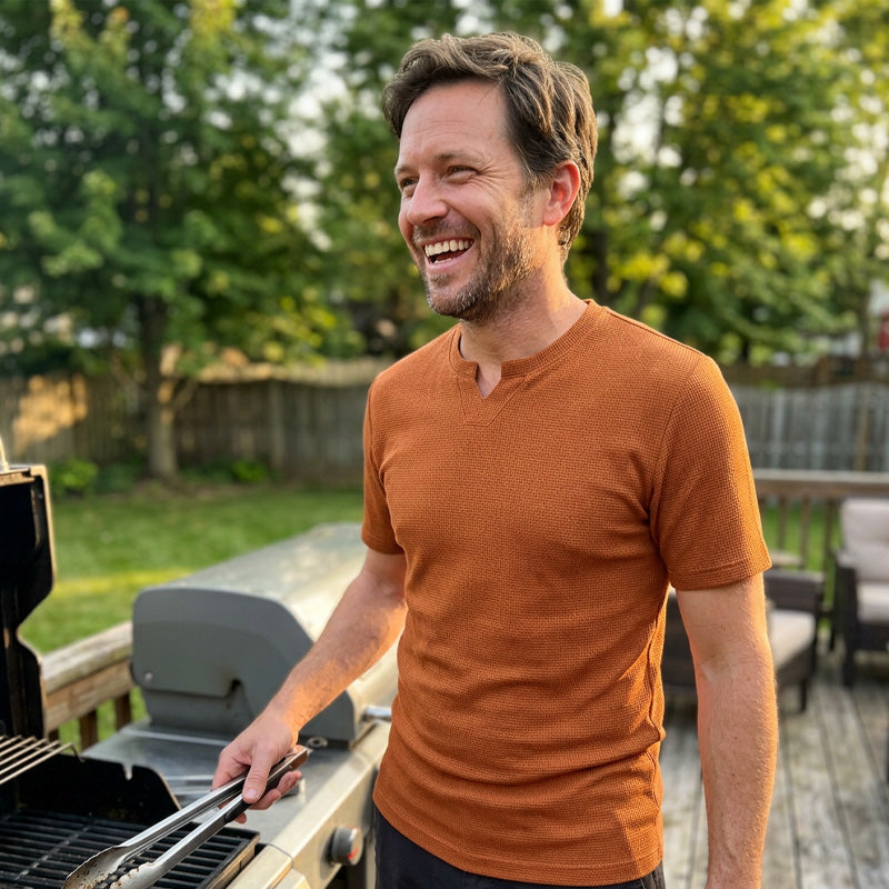 ✨Sommer-Sonderangebot 50% RABATT!👕Slim-Fit-Kurzarmhemd mit V-Ausschnitt für Herren