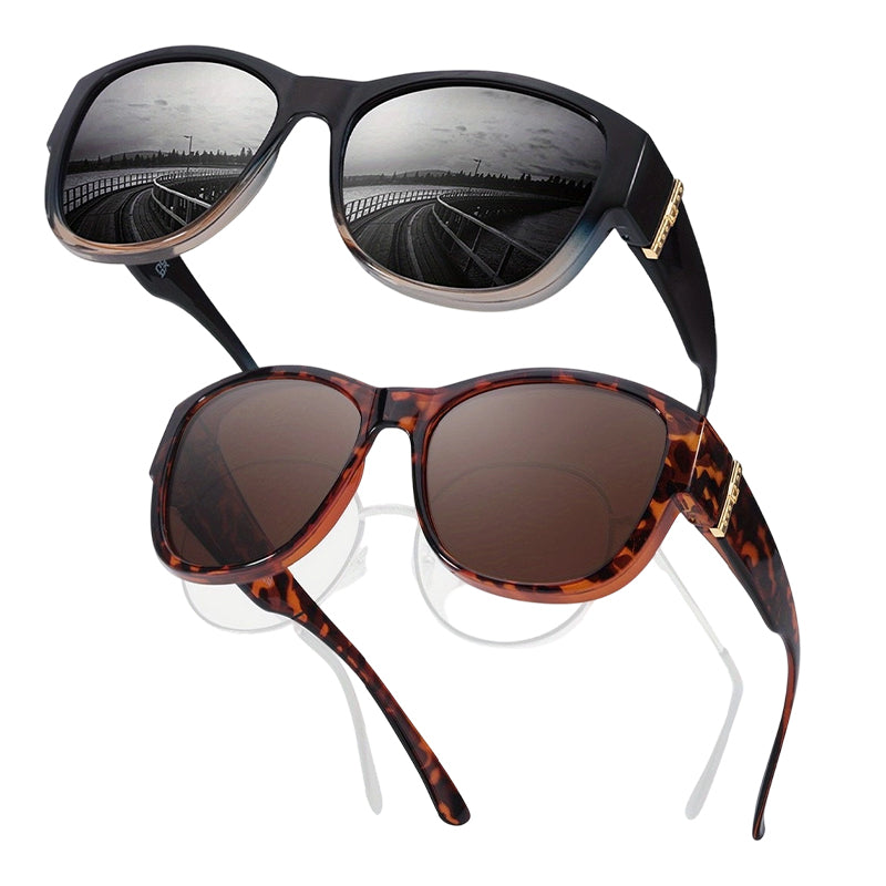 ⏰ Nur noch heute 50% Rabatt! 🕶️ Damen übergroße polarisierte Überbrillen Sonnenbrille | Modischer großer Rahmen, passt über jede Korrekturbrille für Autofahren, Urlaub & Stadtspaziergänge ✨