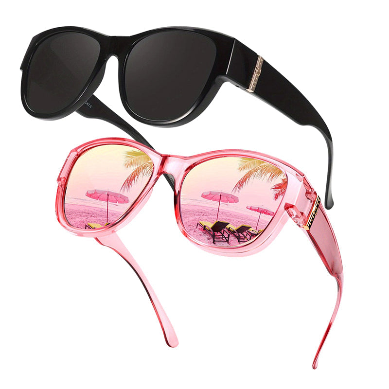 ⏰ Nur noch heute 50% Rabatt! 🕶️ Damen übergroße polarisierte Überbrillen Sonnenbrille | Modischer großer Rahmen, passt über jede Korrekturbrille für Autofahren, Urlaub & Stadtspaziergänge ✨