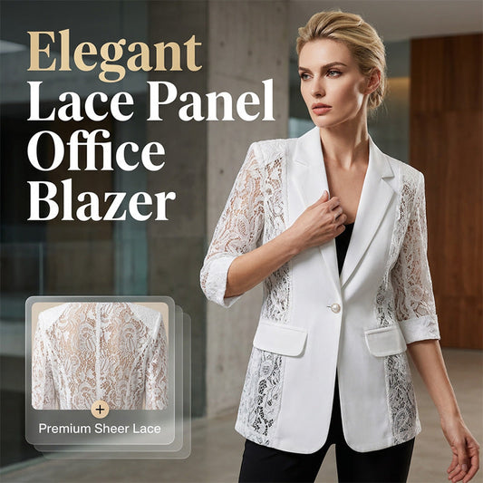 🧥 50% RABATT! 🤵‍♀️ Weißer Spitzen-Blazer – Slim Fit, 3/4-Ärmel & Eleganz für Tag & Nacht – Leicht, luftig – perfekt für Hochzeiten, Büro oder besondere Abende 👑