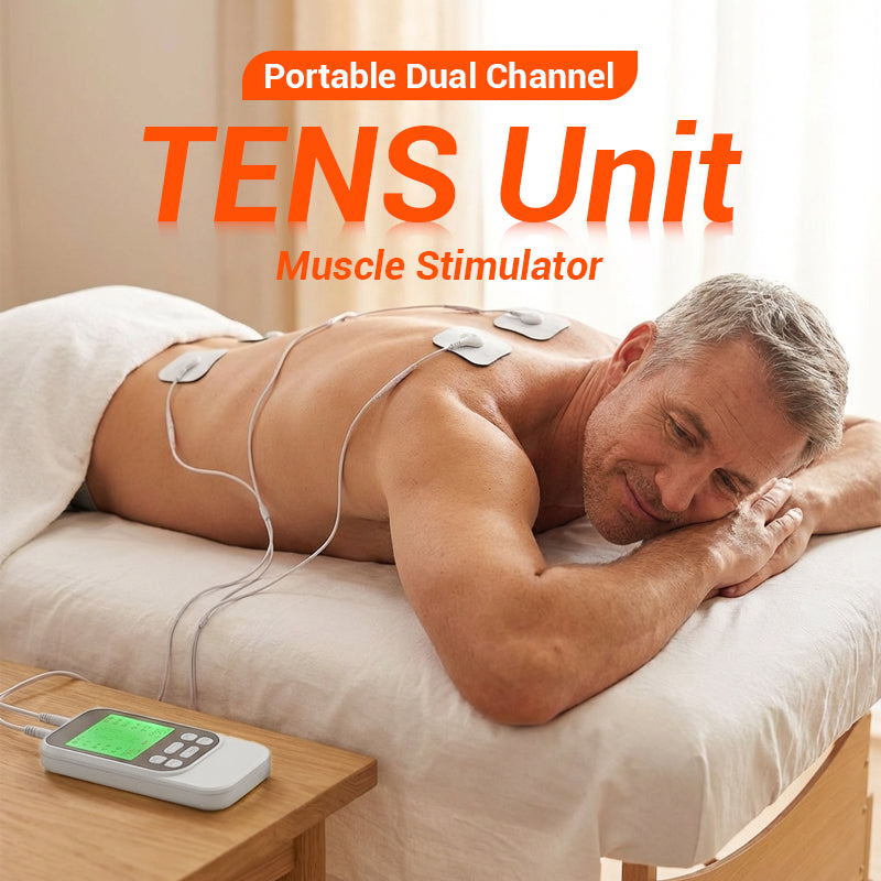 ✨⚡Muskelstimulator mit 10 Modi, 2 Kanälen und 30 Intensitätsstufen. Kompakt & wiederaufladbar, für Rücken, Nacken und Schultern, inkl. 4 Elektrodenpads.