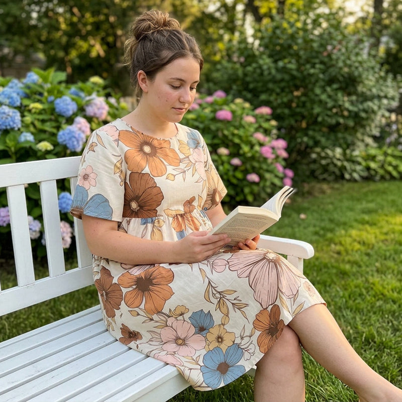 👗 NUR FÜR BEGRENZTE ZEIT: 40 % RABATT! ✨ Damen-Maxikleid mit Rundhalsausschnitt – elegant, fließend, zeitlos 🌸