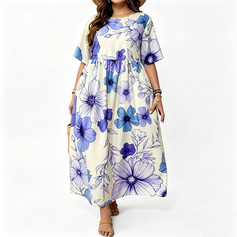 👗 NUR FÜR BEGRENZTE ZEIT: 40 % RABATT! ✨ Damen-Maxikleid mit Rundhalsausschnitt – elegant, fließend, zeitlos 🌸