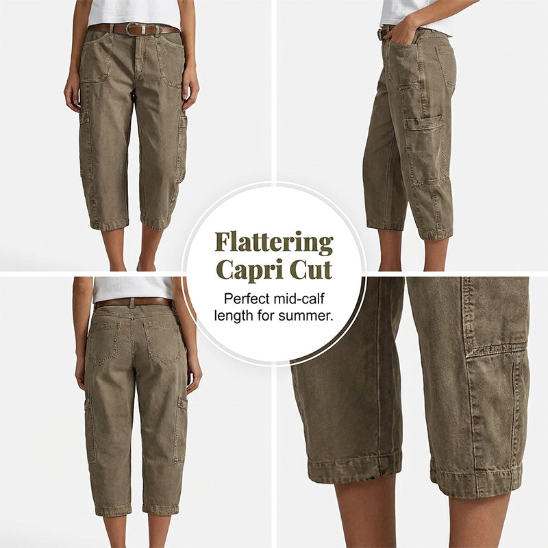👖 Lässige Cargo-Caprihosen für Damen – bequeme 3/4-Hosen mit vielen Taschen, perfekt für Alltag, Reisen & Sommer ☀️