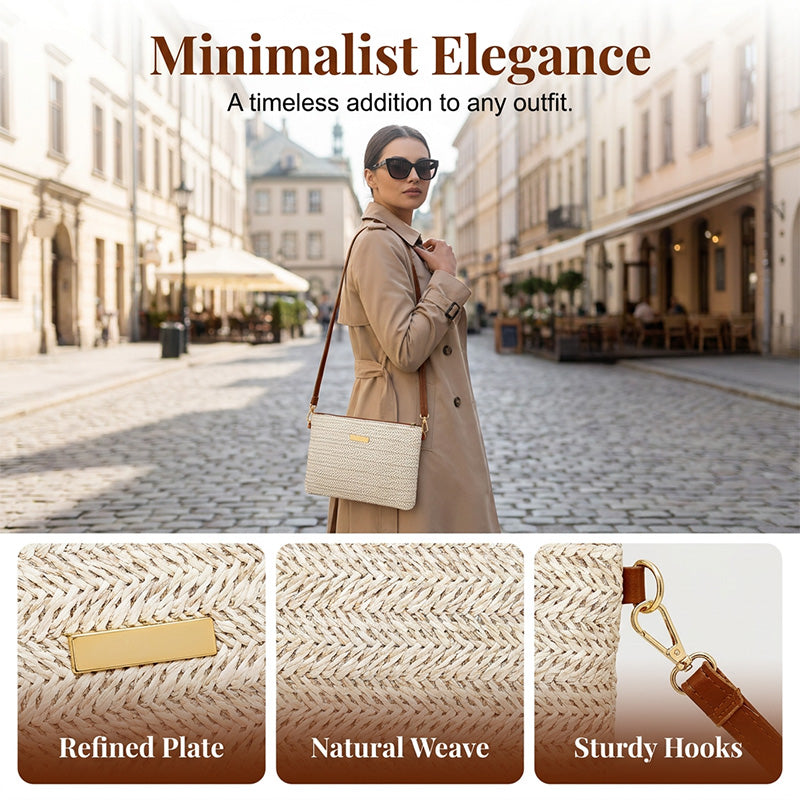 👜 Moderne Stroh- & Basttasche 2026 – schlichte Handtasche als Shopper & Clutch, ideal für Sommer, Strand & Urlaub ☀️