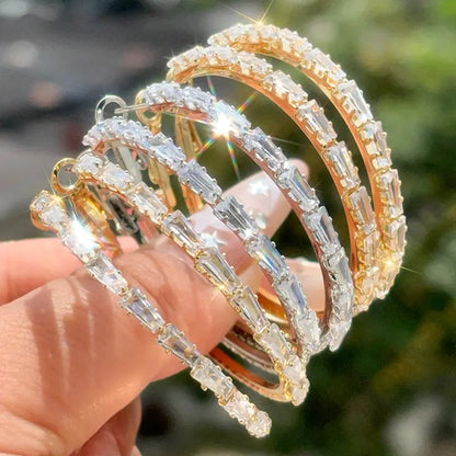 💎 50% RABATT JETZT! ✨ Damen Funkelnde Zirkonia Creolen – Mikropavé, Leichtes Kupfer & Auffälliges Design – Elegant, Vielseitig & Perfektes Geschenk 💫