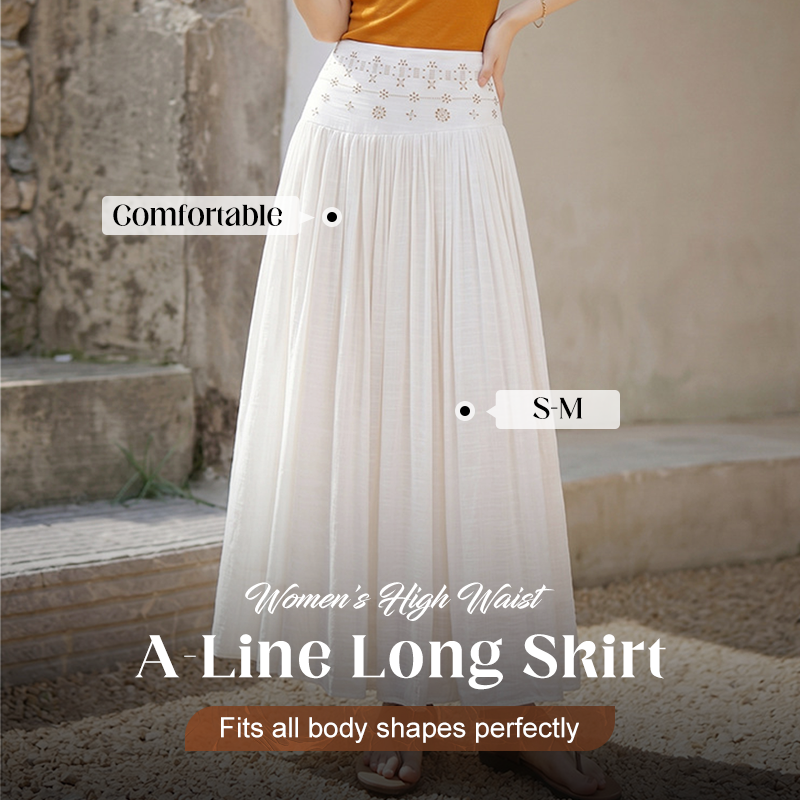 👗 50% RABATT! 👖 Damen-A-Linien-Rock mit hohem Bund – Figurumschmeichelnd & vielseitig – Leichter, fließender Stoff – perfekt für Büro, Freizeit oder besondere Anlässe – kombiniert mit Bluse oder Top 🌸