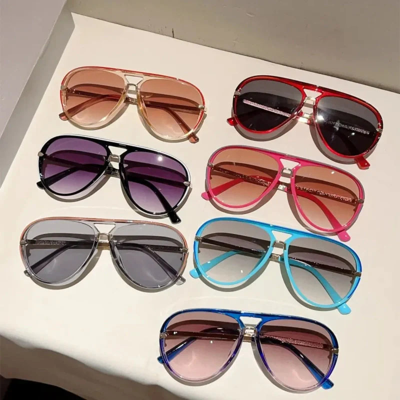 Women's Retro Double-Bridge Sunglasses