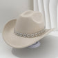 Damen Strass-Herz Cowboyhut Eleganter Französischer Jazz Fedora