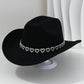 Damen Strass-Herz Cowboyhut Eleganter Französischer Jazz Fedora