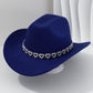 Damen Strass-Herz Cowboyhut Eleganter Französischer Jazz Fedora