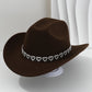 Damen Strass-Herz Cowboyhut Eleganter Französischer Jazz Fedora