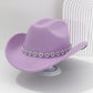 Damen Strass-Herz Cowboyhut Eleganter Französischer Jazz Fedora