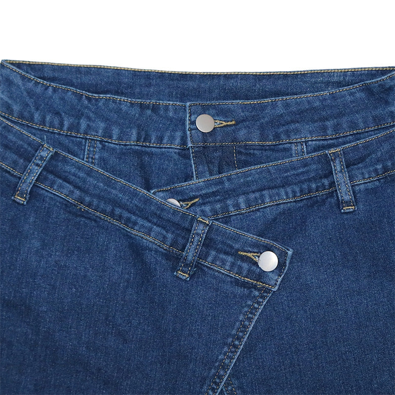 Asymmetrische Damen-Wickelhose mit weitem Bein