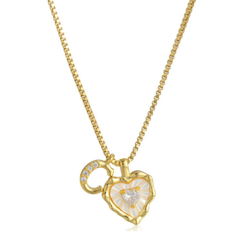 💎 LIMITED-TIME 50% OFF! 💥 Heart Shaped Letters Micro Pave Chain Necklace – Initial Pendant, Titanium Steel, Adjustable ✨