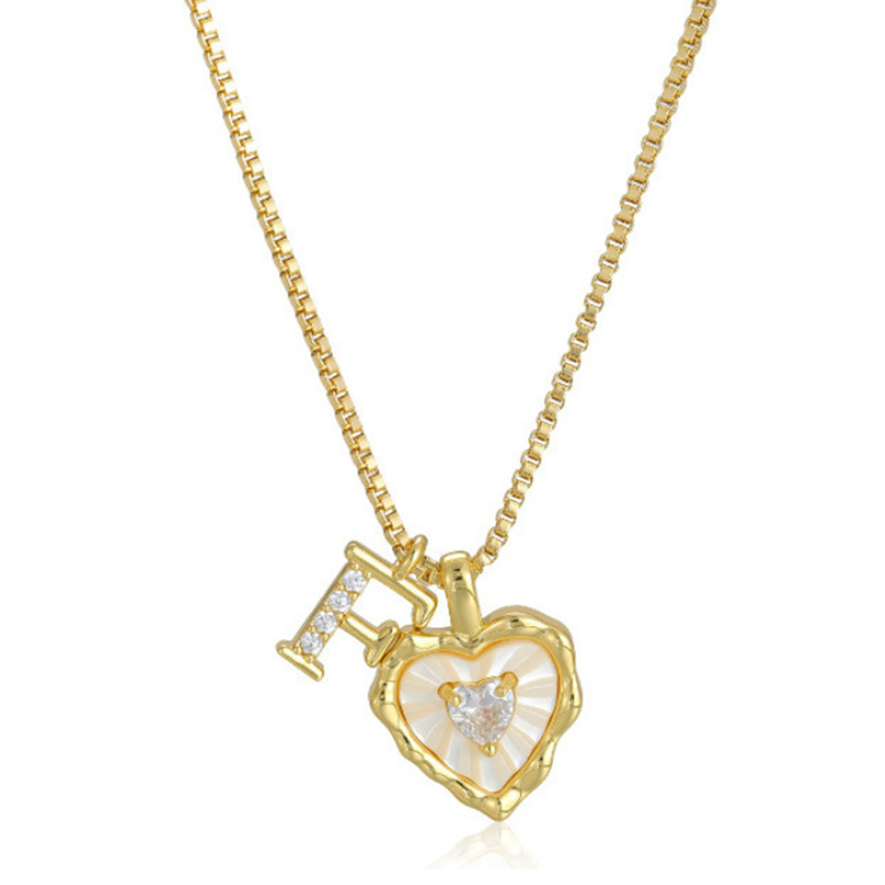 💎 LIMITED-TIME 50% OFF! 💥 Heart Shaped Letters Micro Pave Chain Necklace – Initial Pendant, Titanium Steel, Adjustable ✨