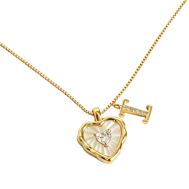 💎 LIMITED-TIME 50% OFF! 💥 Heart Shaped Letters Micro Pave Chain Necklace – Initial Pendant, Titanium Steel, Adjustable ✨