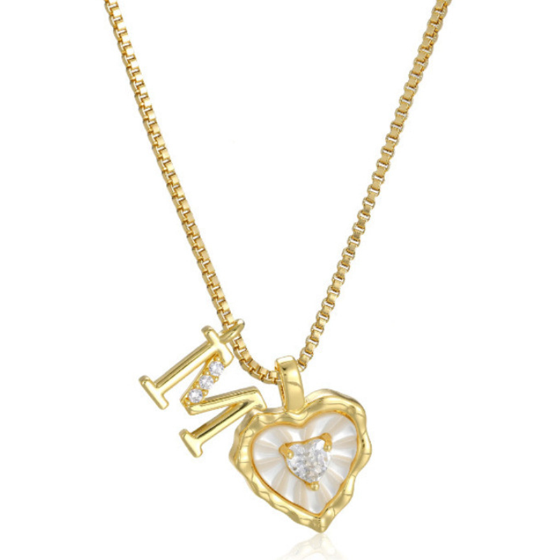 💎 LIMITED-TIME 50% OFF! 💥 Heart Shaped Letters Micro Pave Chain Necklace – Initial Pendant, Titanium Steel, Adjustable ✨