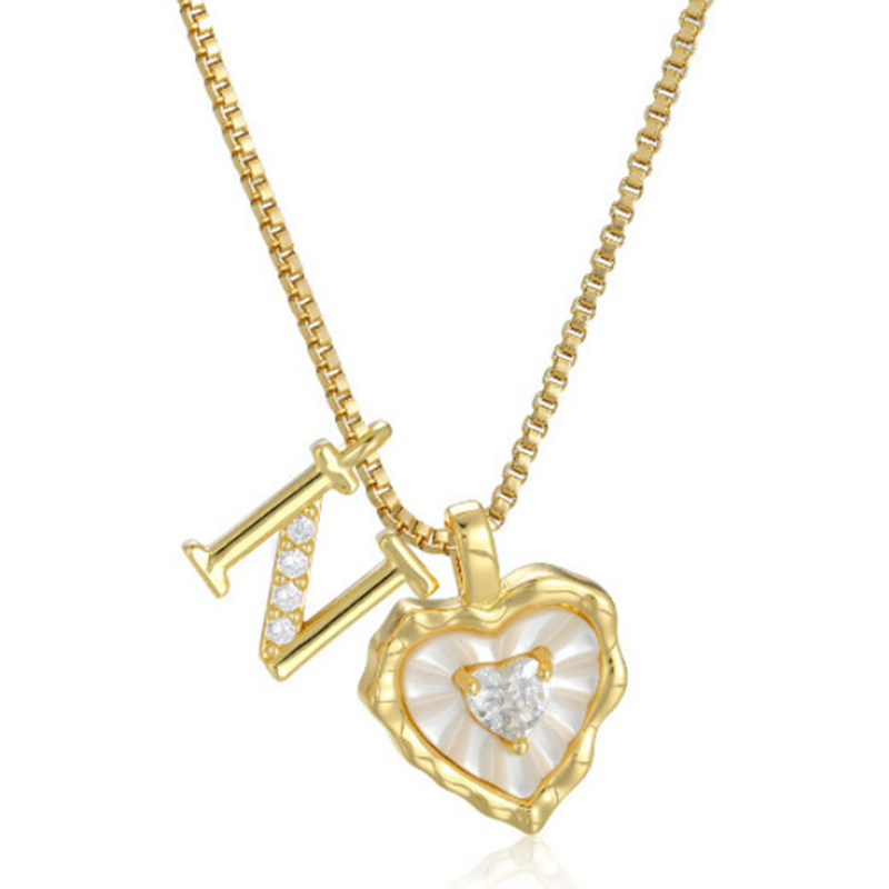 💎 LIMITED-TIME 50% OFF! 💥 Heart Shaped Letters Micro Pave Chain Necklace – Initial Pendant, Titanium Steel, Adjustable ✨