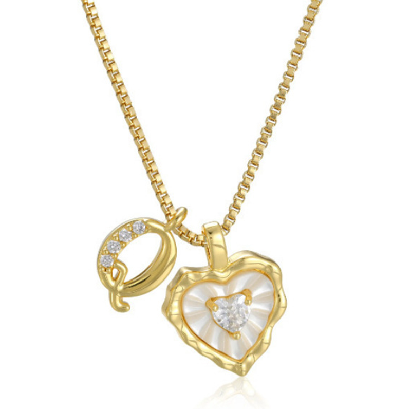 💎 LIMITED-TIME 50% OFF! 💥 Heart Shaped Letters Micro Pave Chain Necklace – Initial Pendant, Titanium Steel, Adjustable ✨