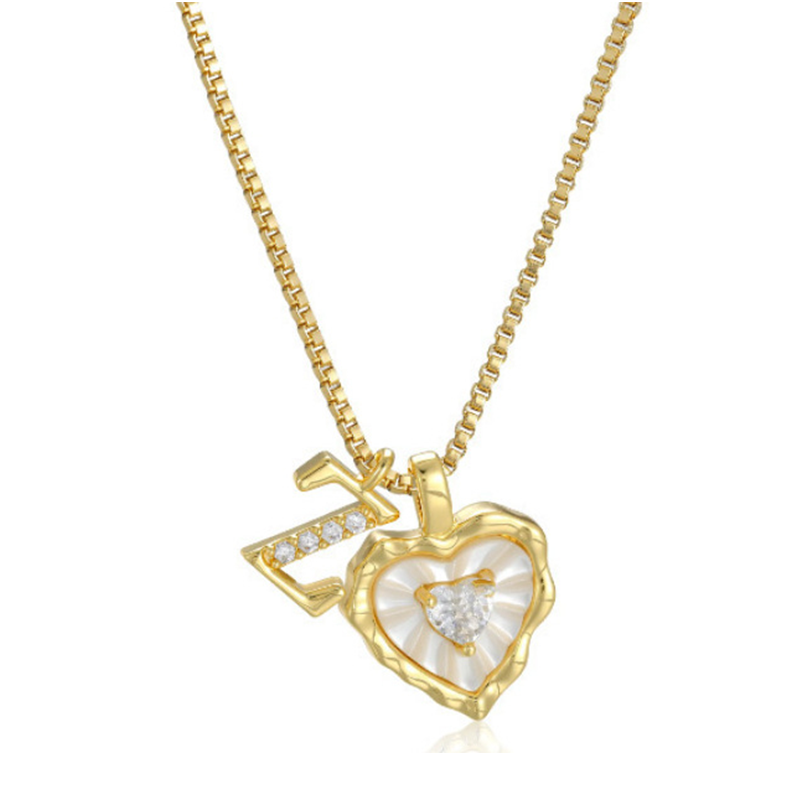 💎 LIMITED-TIME 50% OFF! 💥 Heart Shaped Letters Micro Pave Chain Necklace – Initial Pendant, Titanium Steel, Adjustable ✨
