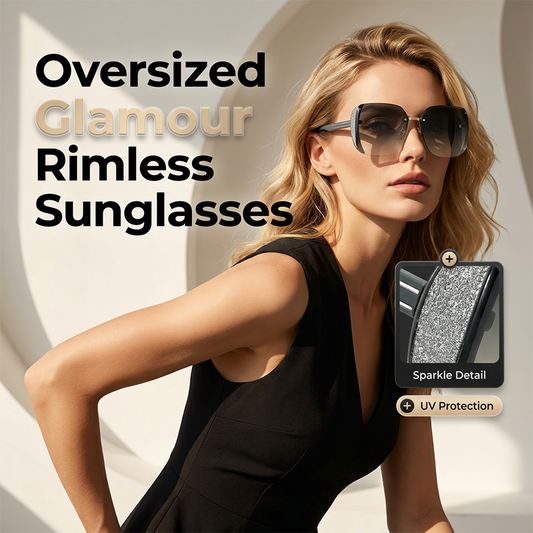 Randlose quadratische Oversize-Sonnenbrille