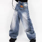 Damen Jeans mit asymmetrischem Bund und weitem Bein
