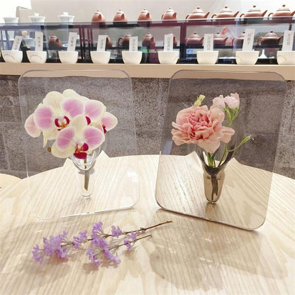 💐 Kreativer Acryl-Bilderrahmen mit Vase – transparentes Design als 2-in-1 Deko-Objekt, ideal für Trockenblumen & Fotos 🖼️