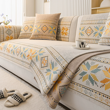 Non-Slip Bohemian Chenille Sofa Cushion Cover