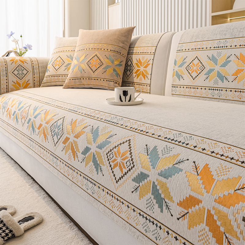 Non-Slip Bohemian Chenille Sofa Cushion Cover