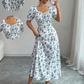 👗🌸 50% RABATT! Damen Blumenprint Kleid mit quadratischem Ausschnitt – Leicht, luftig & perfekt für Sommer, Strand & Urlaub ✨