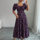 👗🌸 50% RABATT! Damen Blumenprint Kleid mit quadratischem Ausschnitt – Leicht, luftig & perfekt für Sommer, Strand & Urlaub ✨